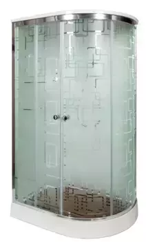 Душевая кабина «AvaCan» EM1511L 110/80 низкий поддон матовая с рисунком/хром с гидромассажем с электрикой левая