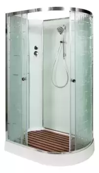 Душевая кабина «AvaCan» EM1511LN 110/80 низкий поддон матовая с рисунком/хром без крыши левая