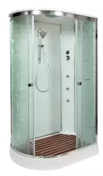 Душевая кабина «AvaCan» EM1511R 110/80 низкий поддон матовая с рисунком/хром с гидромассажем правая