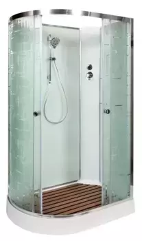 Душевая кабина «AvaCan» EM1511RN 110/80 низкий поддон матовая с рисунком/хром без крыши правая