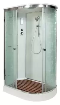 Душевая кабина «AvaCan» EM1512L 120/80 низкий поддон матовая с рисунком/хром с электрикой левая