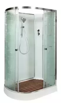 Душевая кабина «AvaCan» EM1512RN 120/80 низкий поддон матовая с рисунком/хром без крыши правая