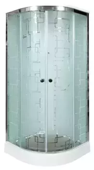 Душевая кабина «AvaCan» EM1580 80/80 низкий поддон матовая с рисунком/хром с гидромассажем