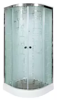 Душевая кабина «AvaCan» EM1580 80/80 низкий поддон матовая с рисунком/хром с электрикой