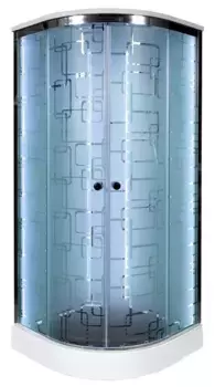 Душевая кабина «AvaCan» EM1580 LED 80/80 низкий поддон матовая с рисунком/хром с электрикой