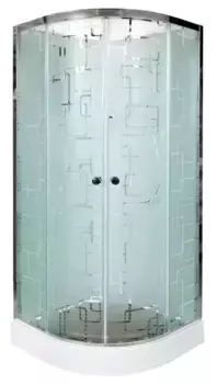Душевая кабина «AvaCan» EM1580N 80/80 низкий поддон матовая с рисунком/хром без крыши с гидромассажем