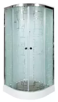 Душевая кабина «AvaCan» EM1590 90/90 низкий поддон матовая с рисунком/хром с гидромассажем