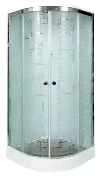 Душевая кабина «AvaCan» EM1590 90/90 низкий поддон матовая с рисунком/хром с гидромассажем с электрикой