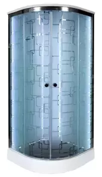 Душевая кабина «AvaCan» EM1590 LED 90/90 низкий поддон матовая с рисунком/хром с электрикой