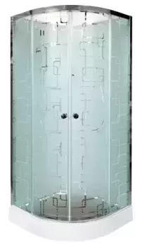 Душевая кабина «AvaCan» EM1590N 90/90 низкий поддон матовая с рисунком/хром без крыши