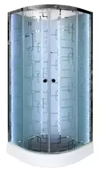 Душевая кабина «AvaCan» EM1590N LED 90/90 низкий поддон матовая с рисунком/хром без крыши с электрикой