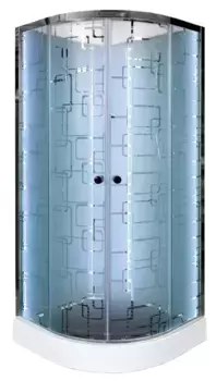Душевая кабина «AvaCan» EM1590N LED 90/90 низкий поддон матовая с рисунком/хром без крыши с гидромассажем с электрикой