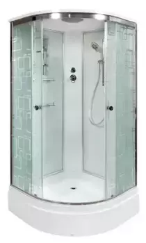 Душевая кабина «AvaCan» EM2710 100/100 средний поддон матовая с рисунком/хром