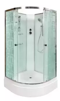 Душевая кабина «AvaCan» EM2710N 100/100 средний поддон матовая с рисунком/хром без крыши