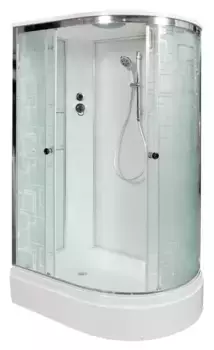Душевая кабина «AvaCan» EM2712L 120/80 средний поддон матовая с рисунком/хром левая