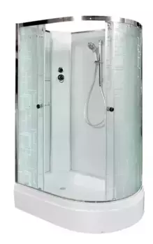 Душевая кабина «AvaCan» EM2712LN 120/80 средний поддон матовая с рисунком/хром без крыши левая