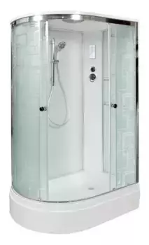 Душевая кабина «AvaCan» EM2712R 120/80 средний поддон матовая с рисунком/хром с электрикой правая