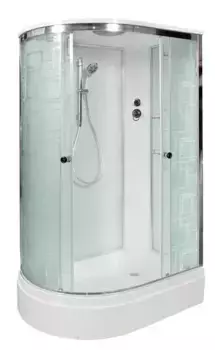 Душевая кабина «AvaCan» EM2712R 120/80 средний поддон матовая с рисунком/хром правая