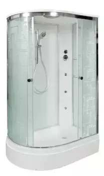 Душевая кабина «AvaCan» EM2712R 120/80 средний поддон матовая с рисунком/хром с гидромассажем правая