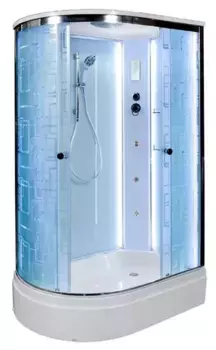 Душевая кабина «AvaCan» EM2712R LED 120/80 средний поддон матовая с рисунком/хром с гидромассажем с электрикой правая