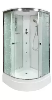 Душевая кабина «AvaCan» EM2780 80/80 средний поддон матовая с рисунком/хром с гидромассажем
