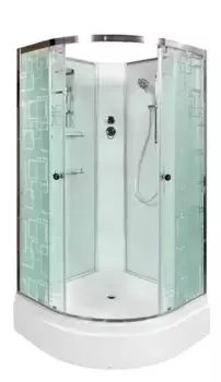 Душевая кабина «AvaCan» EM2780N 80/80 средний поддон матовая с рисунком/хром без крыши