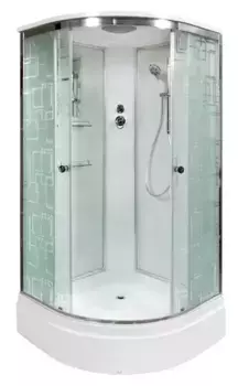 Душевая кабина «AvaCan» EM2790 90/90 средний поддон матовая с рисунком/хром