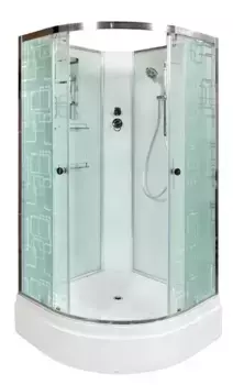 Душевая кабина «AvaCan» EM2790N 90/90 средний поддон матовая с рисунком/хром без крыши