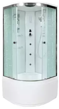 Душевая кабина «AvaCan» EM4510 100/100 высокий поддон матовая с рисунком/хром с гидромассажем с электрикой