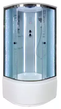 Душевая кабина «AvaCan» EM4510 LED 100/100 высокий поддон матовая с рисунком/хром с электрикой