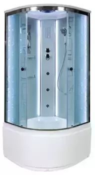 Душевая кабина «AvaCan» EM4510 LED 100/100 высокий поддон матовая с рисунком/хром с гидромассажем с электрикой