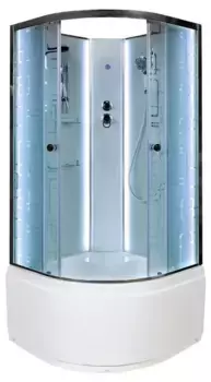 Душевая кабина «AvaCan» EM4510N LED 100/100 высокий поддон матовая с рисунком/хром без крыши с электрикой