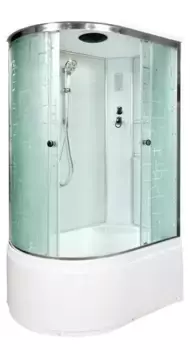 Душевая кабина «AvaCan» EM4511R 110/80 высокий поддон матовая с рисунком/хром с электрикой правая