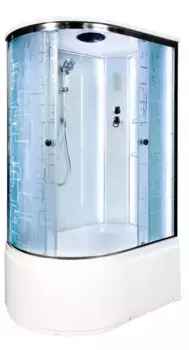 Душевая кабина «AvaCan» EM4511R LED 110/80 высокий поддон матовая с рисунком/хром с электрикой правая