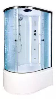 Душевая кабина «AvaCan» EM4511R LED 110/80 высокий поддон матовая с рисунком/хром с гидромассажем с электрикой правая