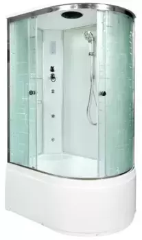 Душевая кабина «AvaCan» EM4512L 120/80 высокий поддон матовая с рисунком/хром с гидромассажем с электрикой левая
