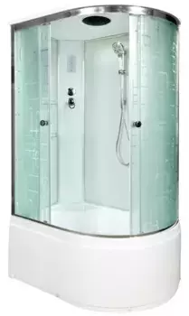 Душевая кабина «AvaCan» EM4512L 120/80 высокий поддон матовая с рисунком/хром с электрикой левая