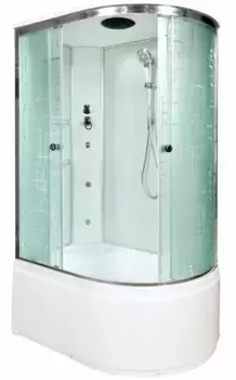 Душевая кабина «AvaCan» EM4512L 120/80 высокий поддон матовая с рисунком/хром с гидромассажем левая
