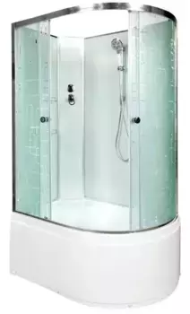 Душевая кабина «AvaCan» EM4512LN 120/80 высокий поддон матовая с рисунком/хром без крыши левая