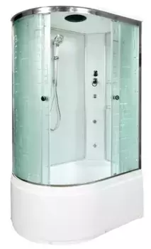Душевая кабина «AvaCan» EM4512R 120/80 высокий поддон матовая с рисунком/хром с гидромассажем правая