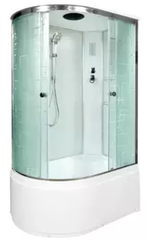 Душевая кабина «AvaCan» EM4512R 120/80 высокий поддон матовая с рисунком/хром с электрикой правая