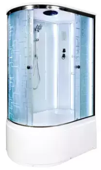 Душевая кабина «AvaCan» EM4512R LED 120/80 высокий поддон матовая с рисунком/хром с электрикой правая