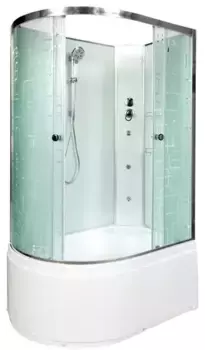 Душевая кабина «AvaCan» EM4512RN 120/80 высокий поддон матовая с рисунком/хром без крыши с гидромассажем правая