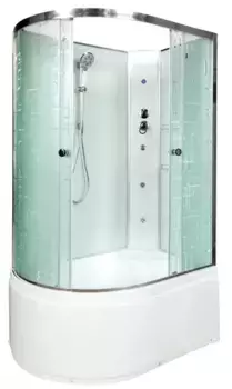 Душевая кабина «AvaCan» EM4512RN LED 120/80 высокий поддон матовая с рисунком/хром без крыши с гидромассажем с электрикой правая