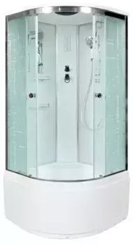 Душевая кабина «AvaCan» EM4590 90/90 высокий поддон матовая с рисунком/хром с электрикой