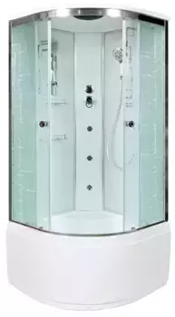 Душевая кабина «AvaCan» EM4590 90/90 высокий поддон матовая с рисунком/хром с гидромассажем