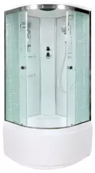 Душевая кабина «AvaCan» EM4590 90/90 высокий поддон матовая с рисунком/хром