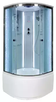 Душевая кабина «AvaCan» EM4590 LED 90/90 высокий поддон матовая с рисунком/хром с электрикой