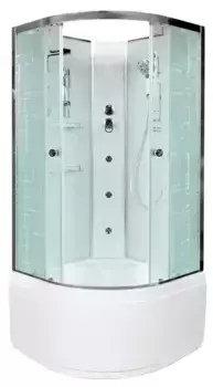 Душевая кабина «AvaCan» EM4590N 90/90 высокий поддон матовая с рисунком/хром без крыши с гидромассажем