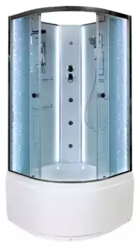 Душевая кабина «AvaCan» EM4590N LED 90/90 высокий поддон матовая с рисунком/хром без крыши с гидромассажем с электрикой